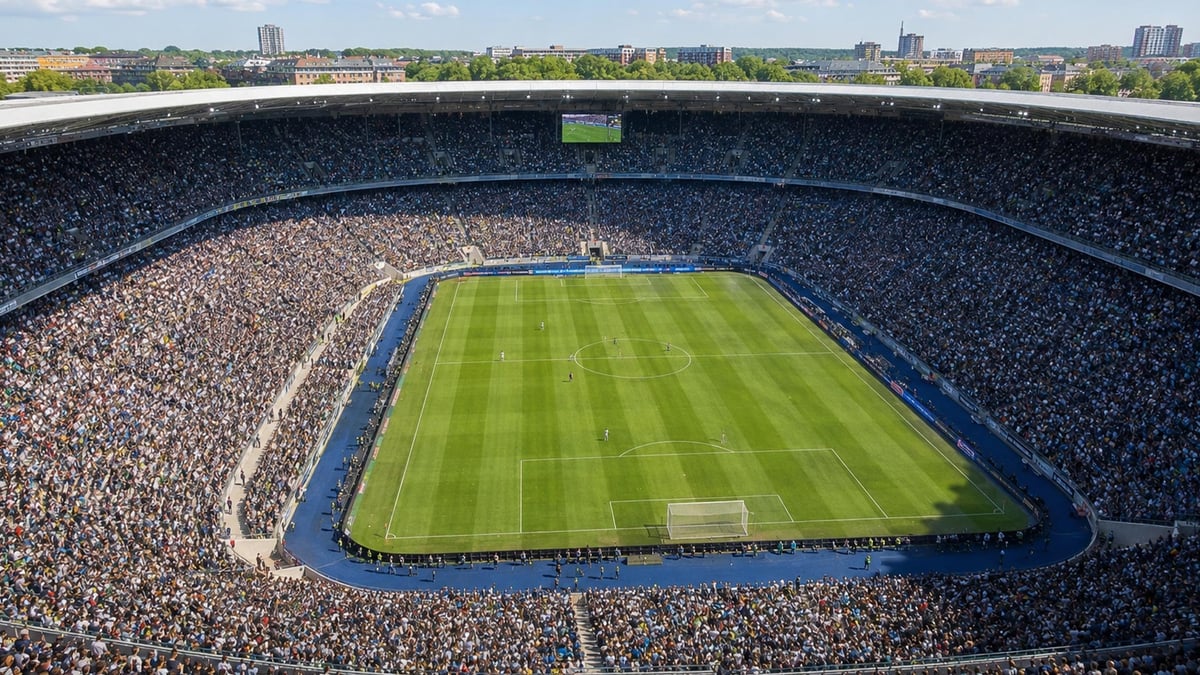 Ett Stockholmsderby på en stor fotbollsarena.
